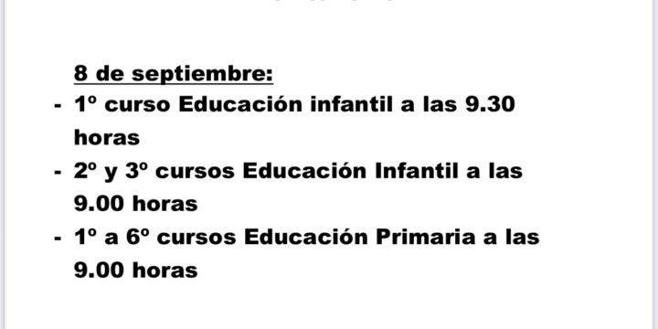 FECHAS DE COMIENZO DE CURSO