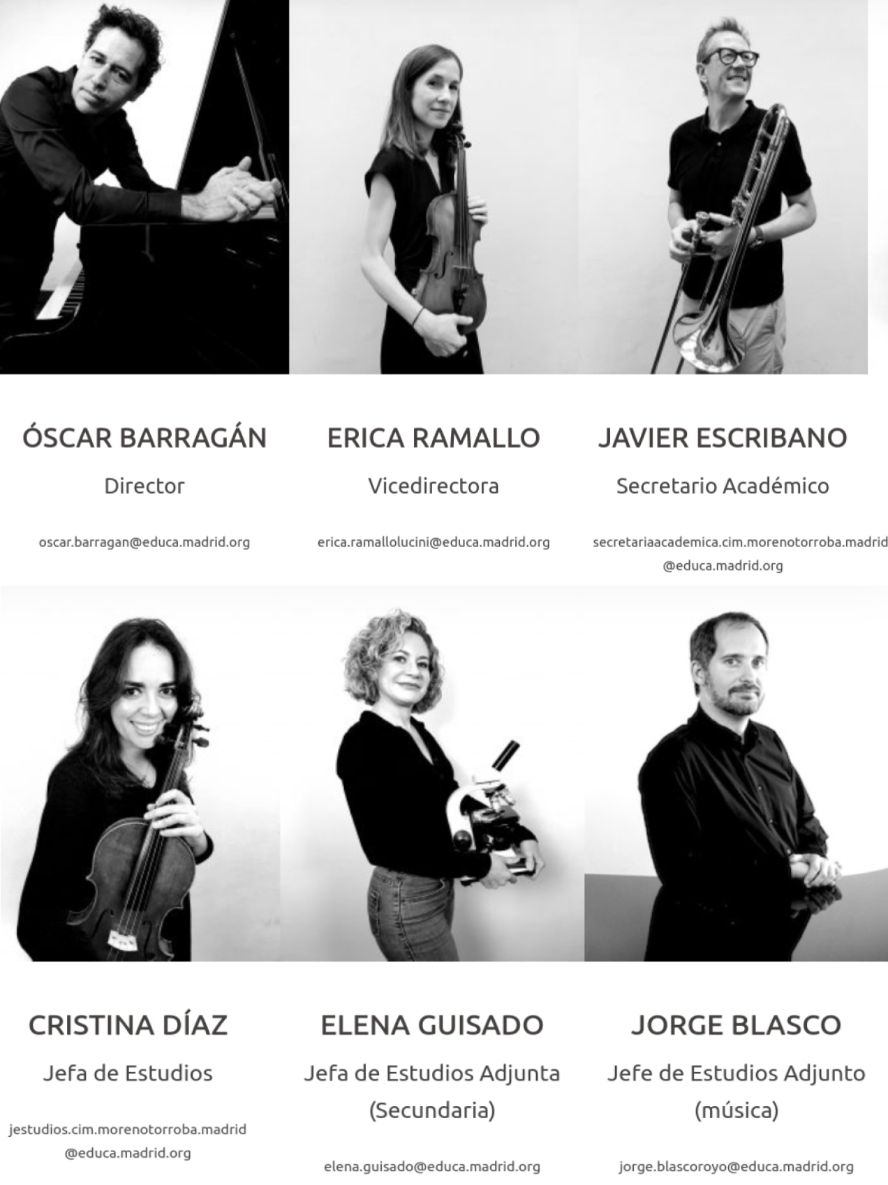 Información del equipo directivo del CIEM Federico Moreno Torroba