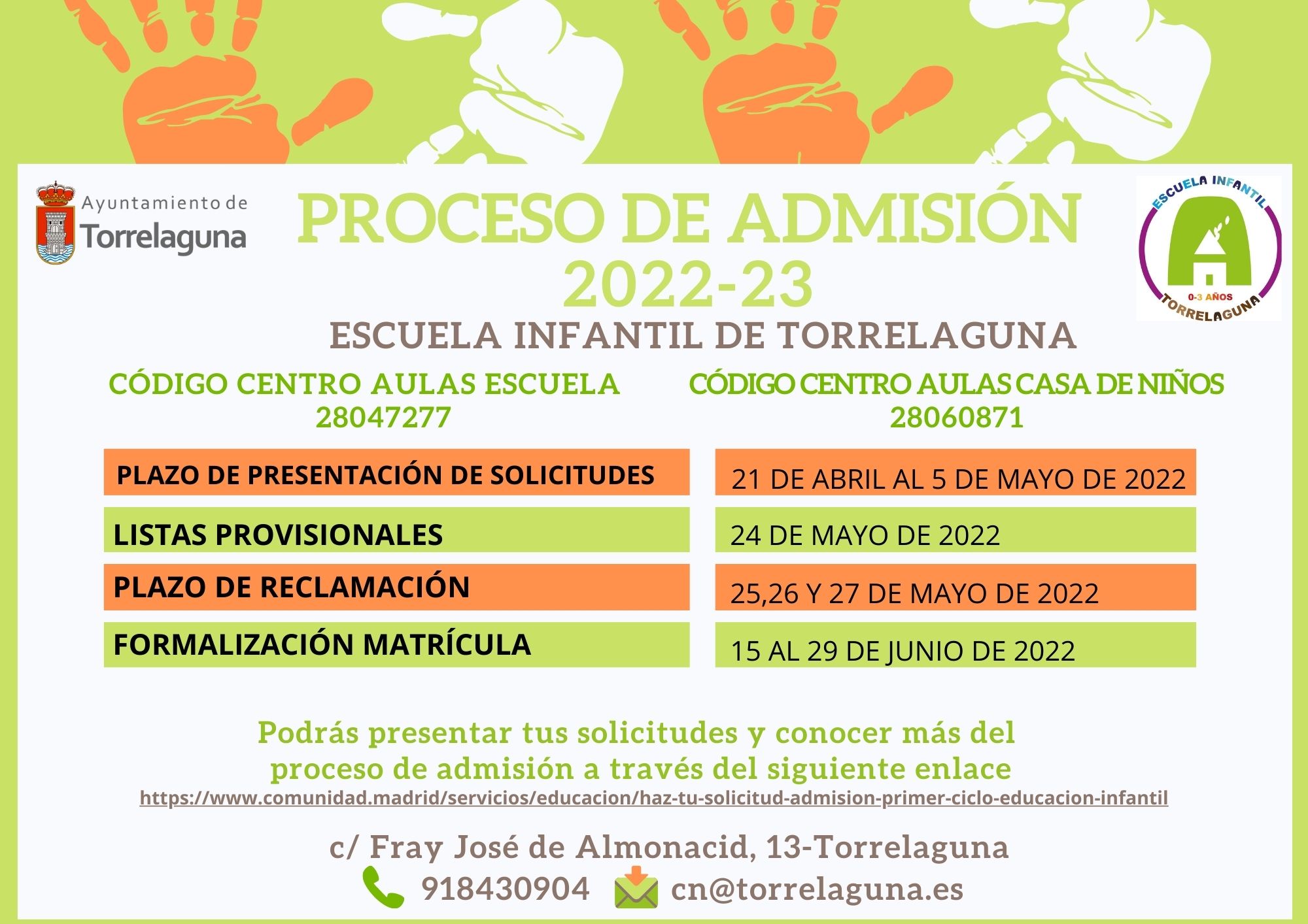 Proceso de admisión curso 2022-23