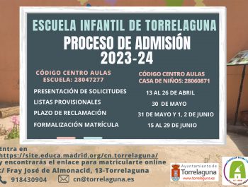 Proceso de admisión curso 2023-24