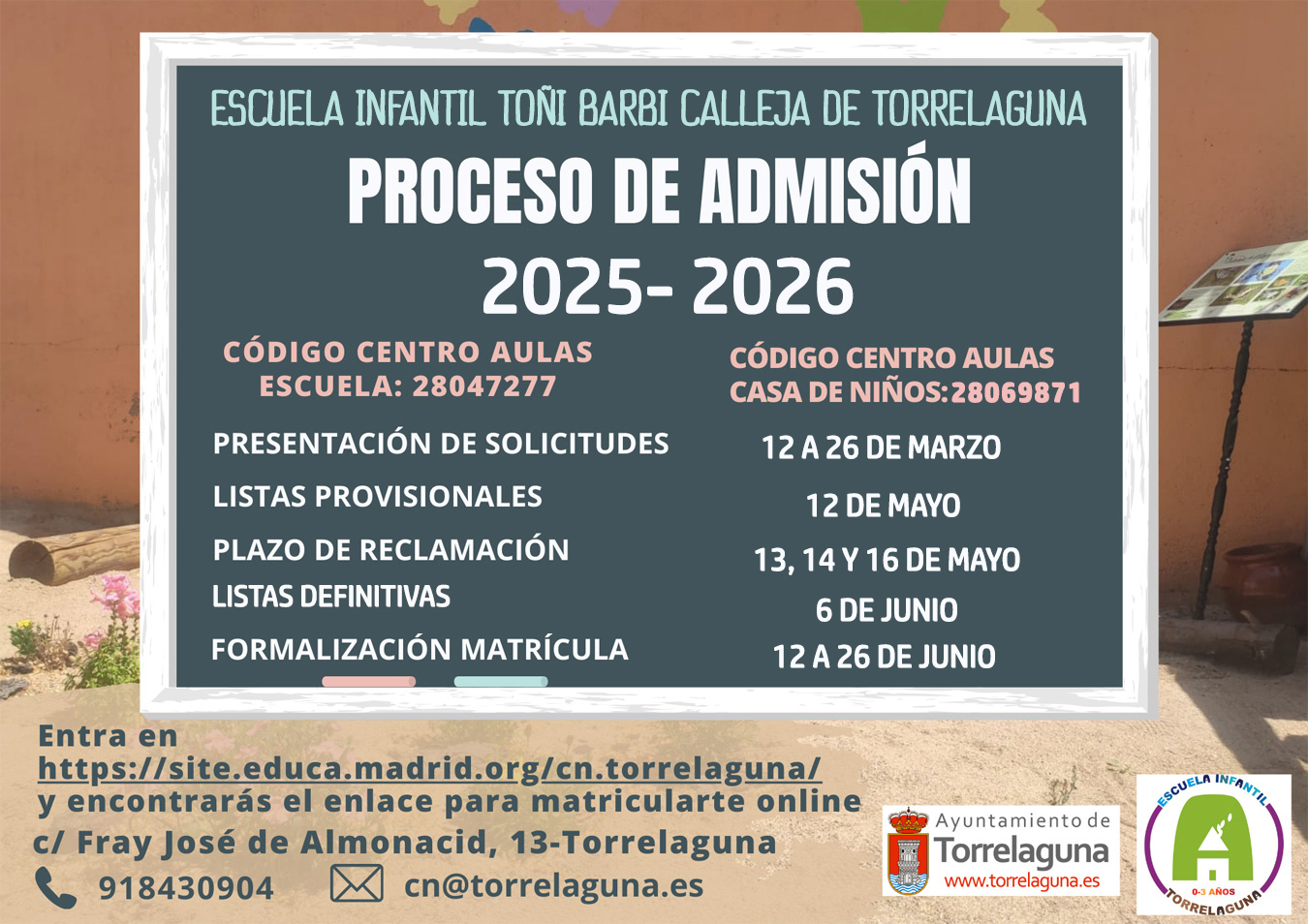 Proceso de admisión curso 2025-26
