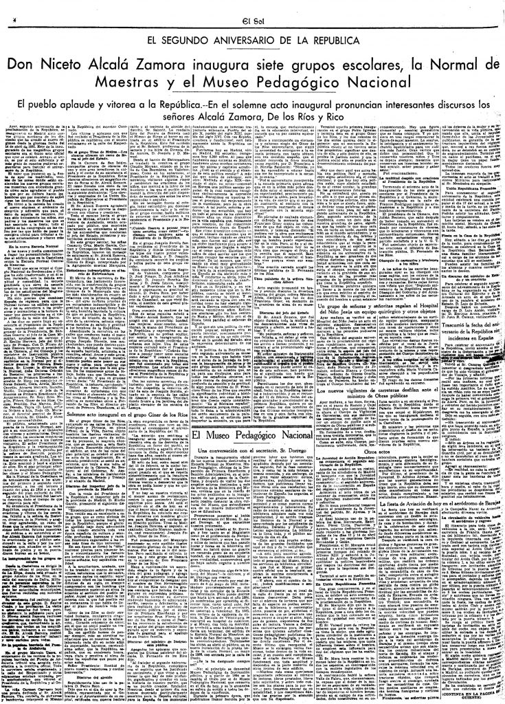 Diario El Sol 15/04/1933