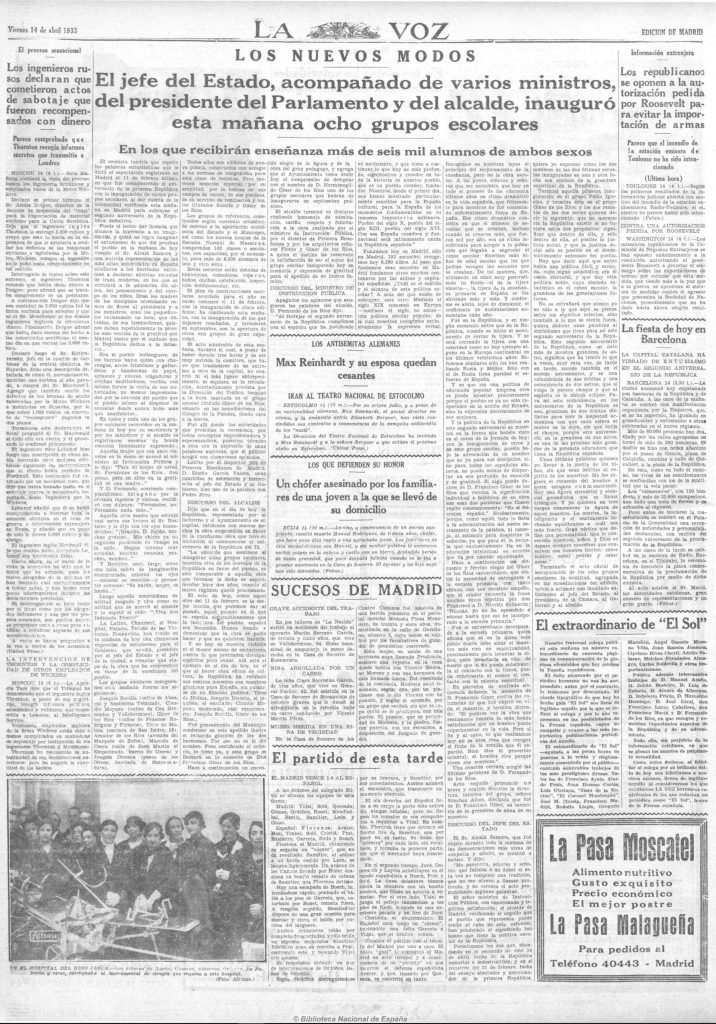 La Voz 14/04/1933