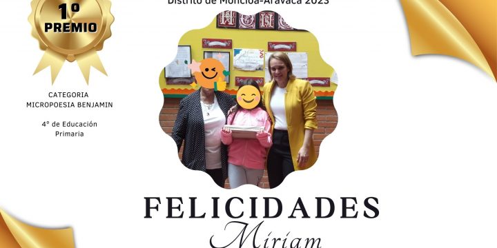 Premio en el CEIP Aravaca en el I Certamen literario Caballero Bonald (31 de mayo de 2023)