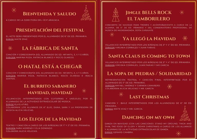 EL CEIP ARAVACA CELEBRA SU FESTIVAL DE NAVIDAD