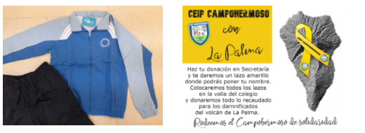 Recordatorio: chándal y donaciones La Palma.