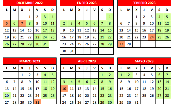 Calendario escolar 2022/2023