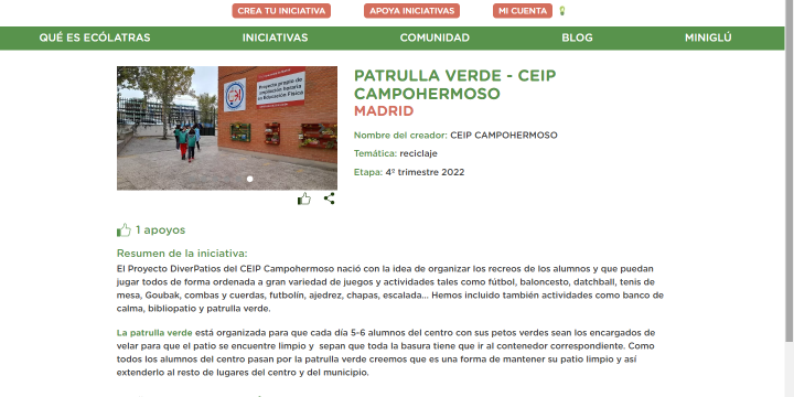 Concurso Patrulla Verde en Ecólatras.