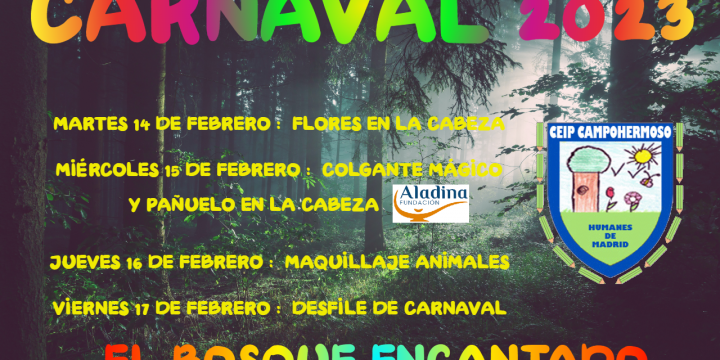 Circular sobre Carnaval y actividad Fundación Aladina.