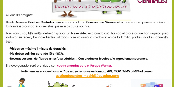 Concurso de recetas de la empresa de comedor.