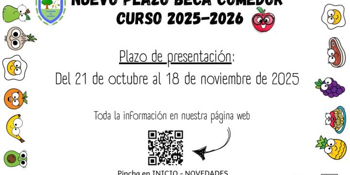 Nuevo plazo becas de comedor.