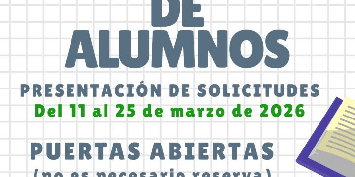 Admisión de alumnos para el curso 2026/2027.