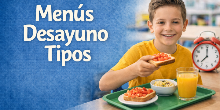 Menú desayuno. Modelo mensual (4 semanas)