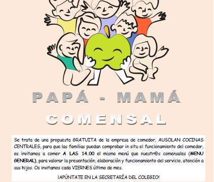Papá y mamá comensal