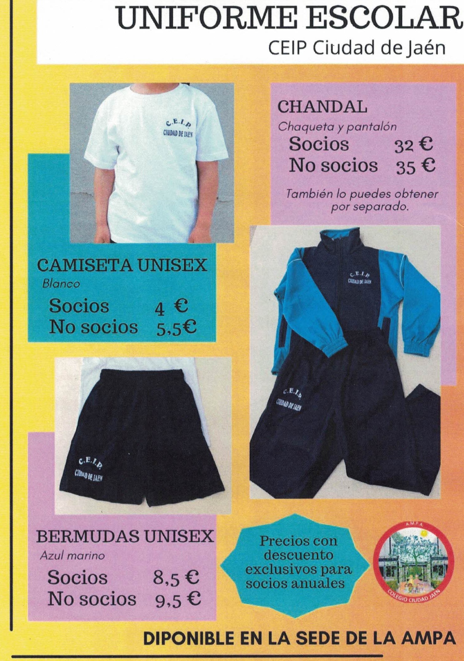 fotografía y precios del uniforme