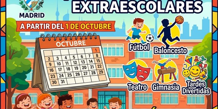 HORARIO DE OCTUBRE, ACTIVIDADES GRATUITAS DEL AYUNTAMIENTO, PAAE, ESCUELAS DEPORTIVAS Y EXTRAESCOLARES DEL AMPA