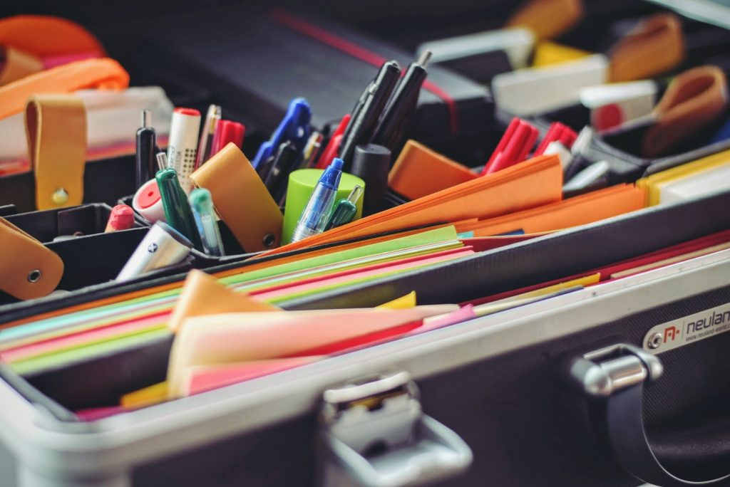 papelería de colores