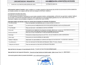 Información básica proceso de admisión 2026-2027
