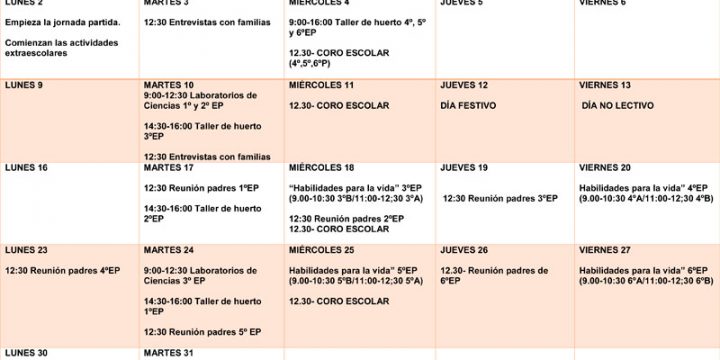 ACTIVIDADES DE OCTUBRE 2023