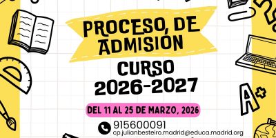 PROCESO DE ADMISIÓN CURSO 2026-2027