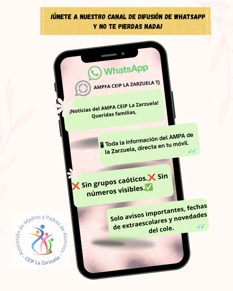 AMPFA Actividades y canal de Whatsapp