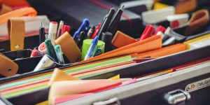 papelería de colores