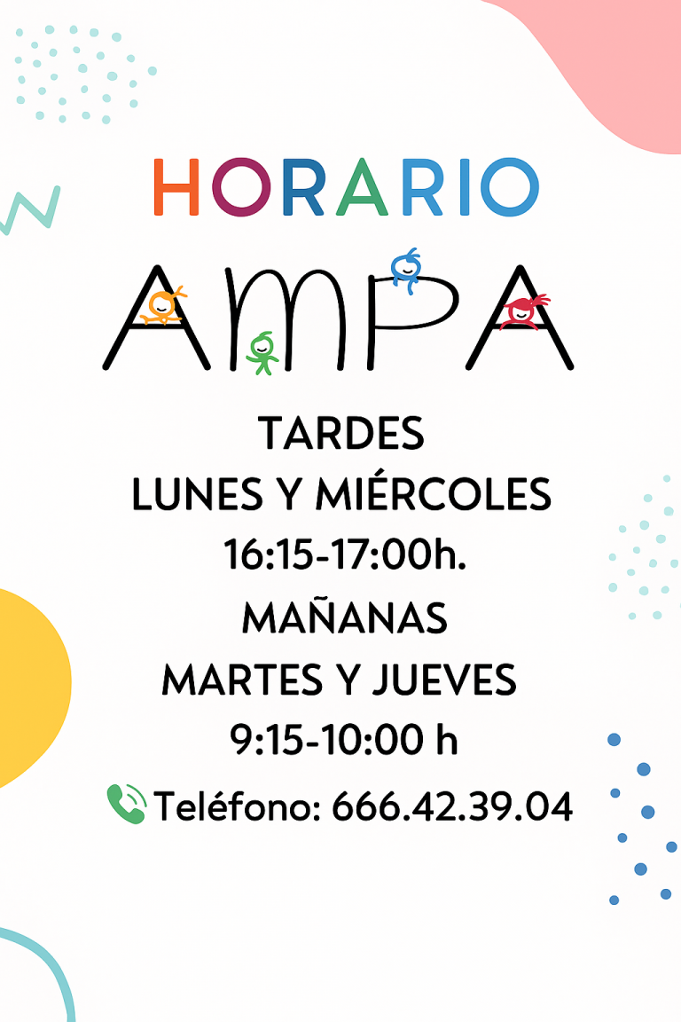 NUEVO HORARIO AMPA CEIP MARÍA MOLINER