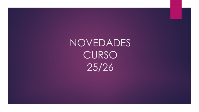 NOVEDADES CURSO 25-26