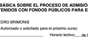 Información básica proceso admisión 22/23