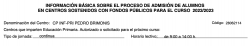Información básica proceso admisión 22/23