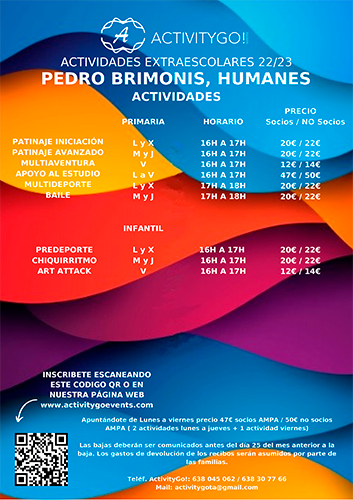 Cartel actividades AMPA 22-23