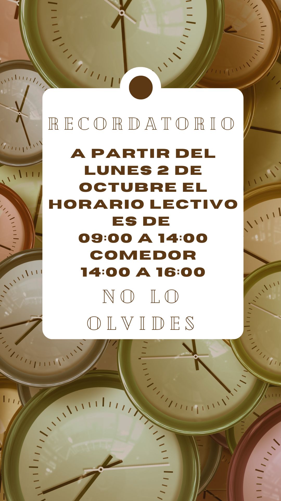 horario octubre a mayo