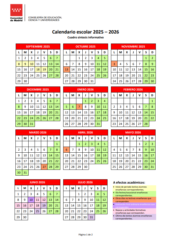 CALENDARIO ESCOLAR