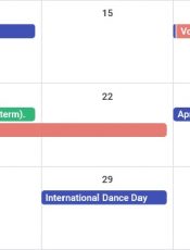 Important dates: April -5th grade-