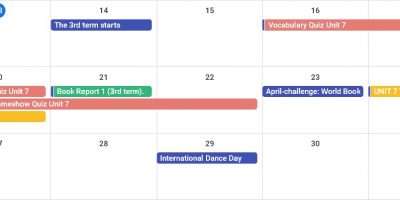 Important dates: April -5th grade-