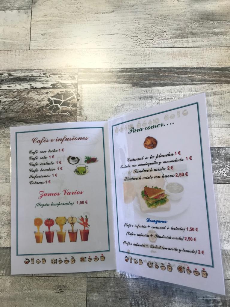 Foto de la carta para el servicio de aula
