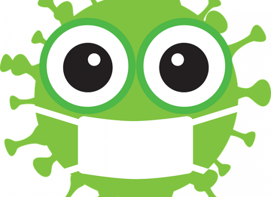 imagen de virus con mascarilla