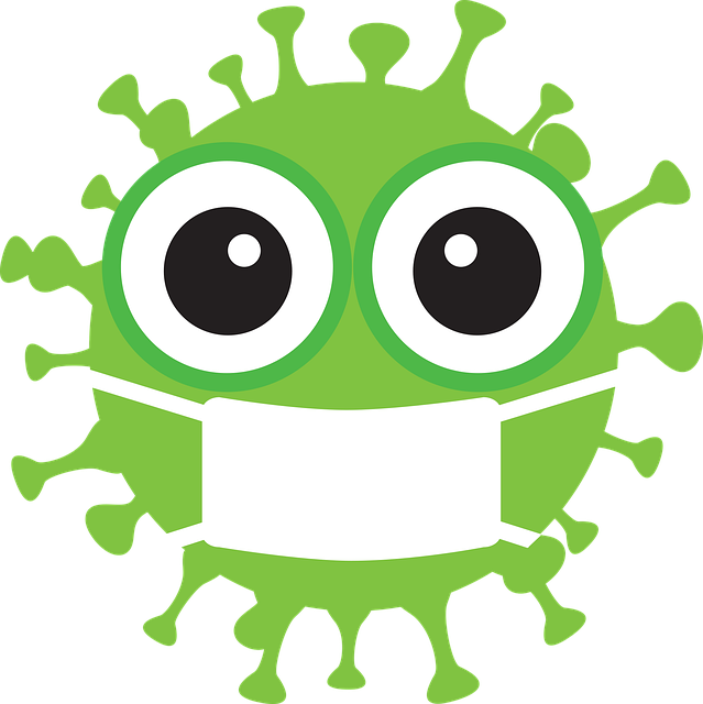 imagen de virus con mascarilla
