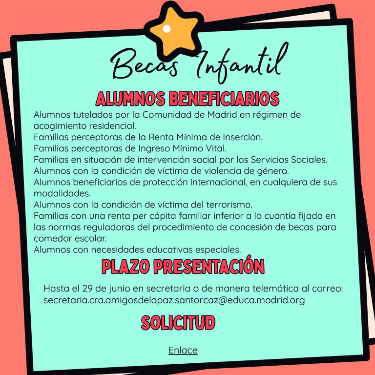 Becas infantil curso 2025/2026