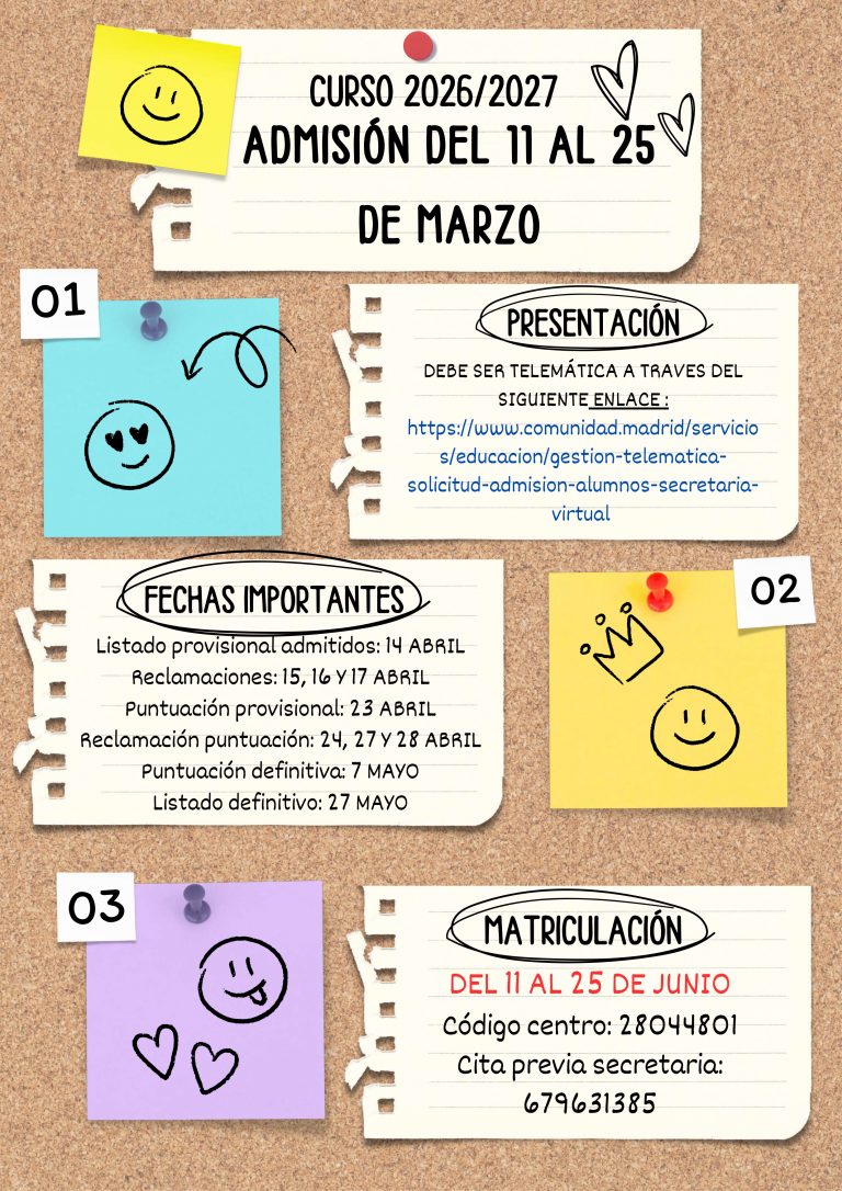 Proceso de admisión de alumnos 2026/2027
