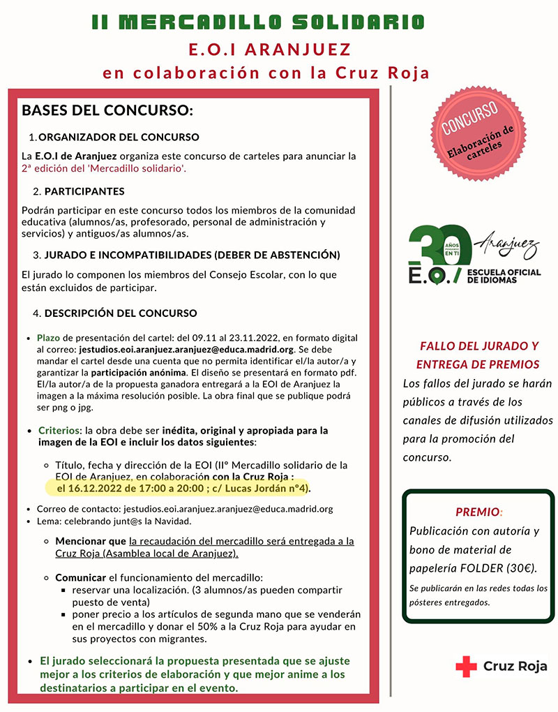 Bases para el Concurso de carteles y Reserva de puestos