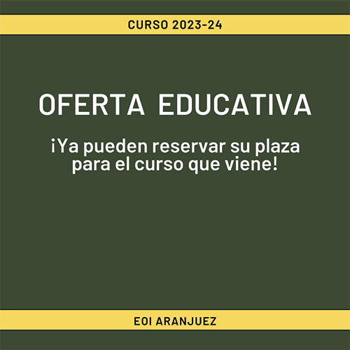 Reservas de plazas para el Curso 2023-2024