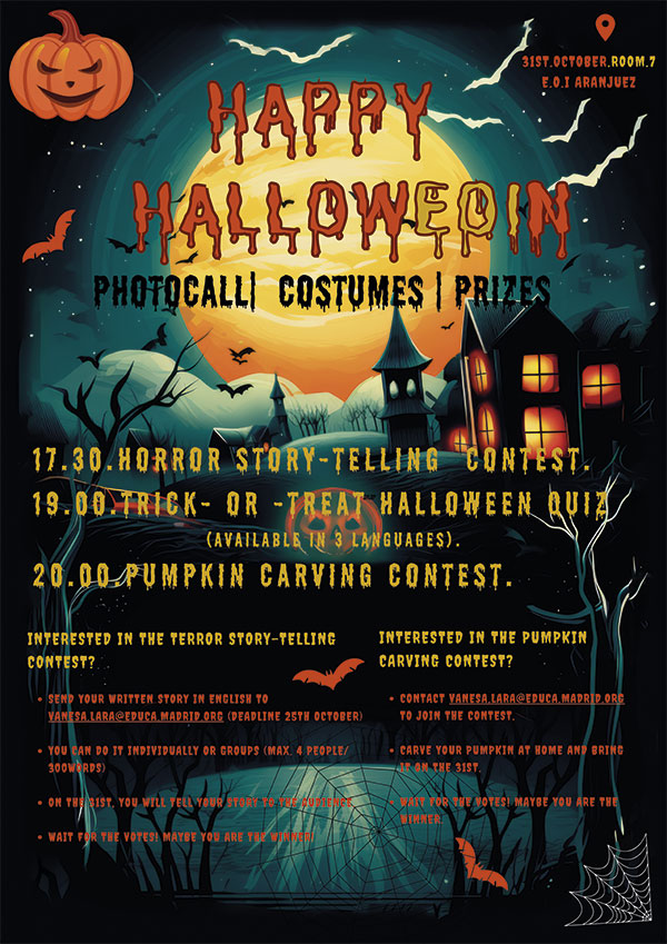 Happy Halloweoin 2023 en la E.O.I. de Aranjuez
