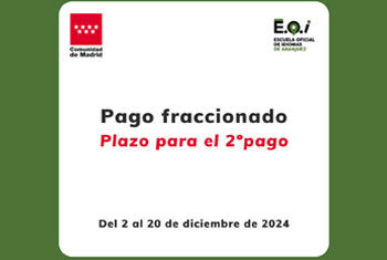 Pago fraccionado 2º plazo Curso 2024-2025