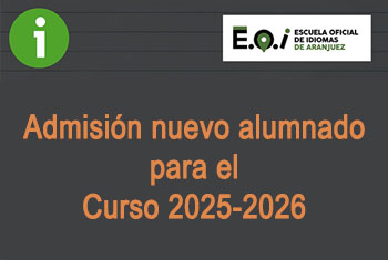 Admisión nuevo alumnado Curso 2025-2026