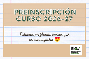Preinscripción Curso 2026/2027
