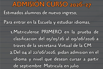 Admisión de nuevo alumnado