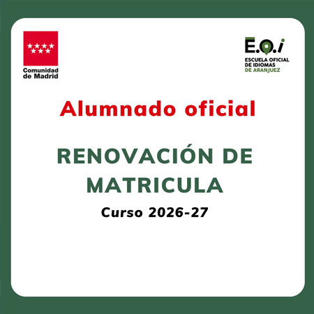 Renovación de Matrícula Curso 2026-27