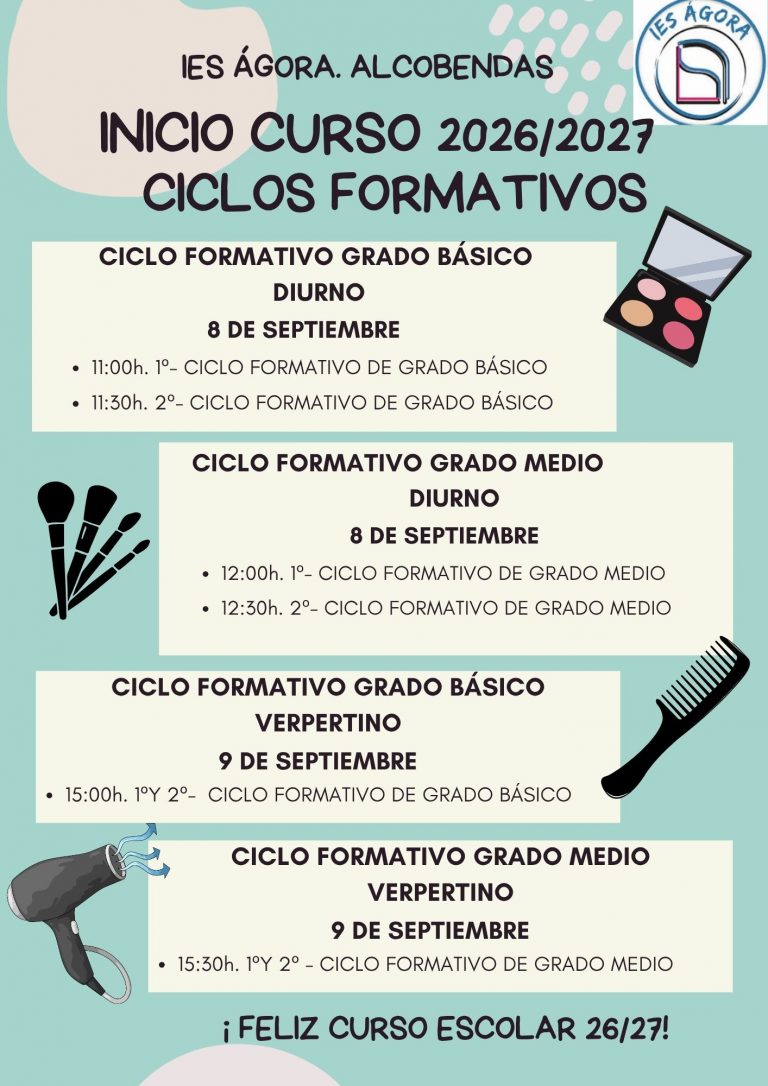 INICIO DE CURSO CICLOS FORMATIVOS: BÁSICA Y GRADO MEDIO