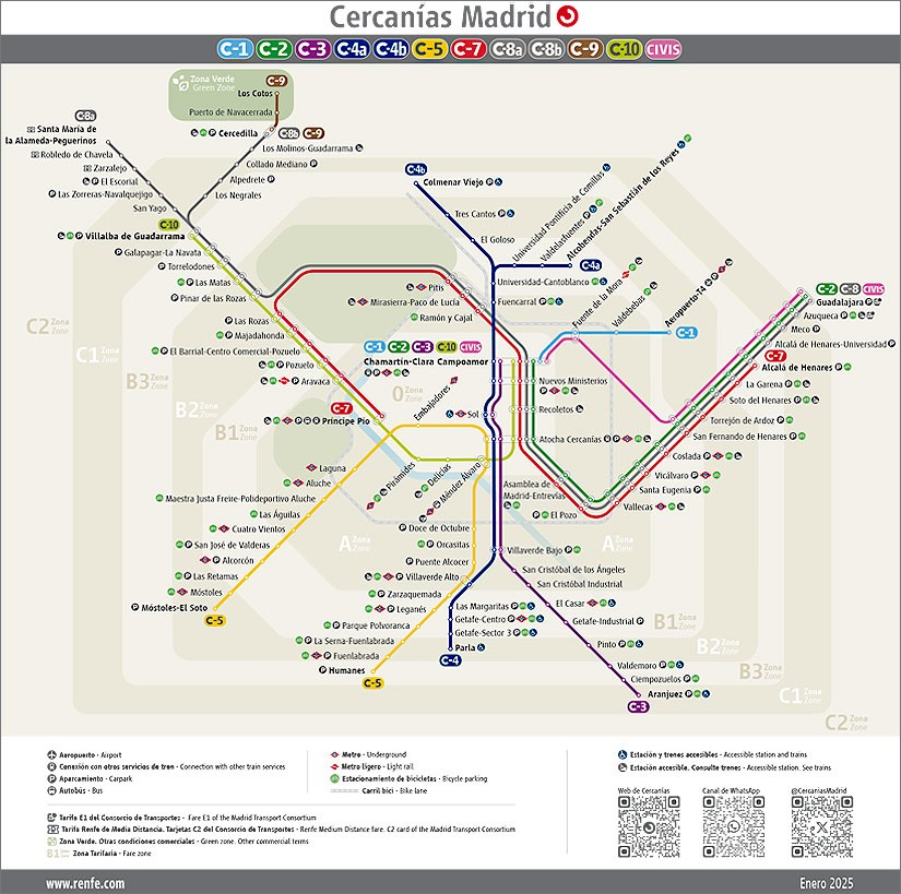 Plano de Cercanías Madrid